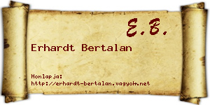 Erhardt Bertalan névjegykártya
